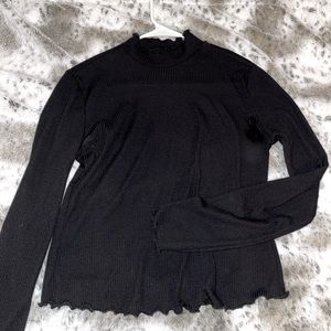 Thin black turtleneck